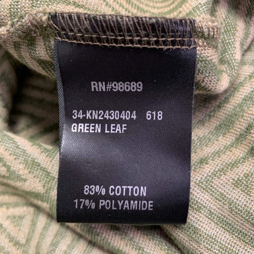 TODD SNYDER Size XL Green Taupe Triangle Cotton Blend Short Sleeve Shirt