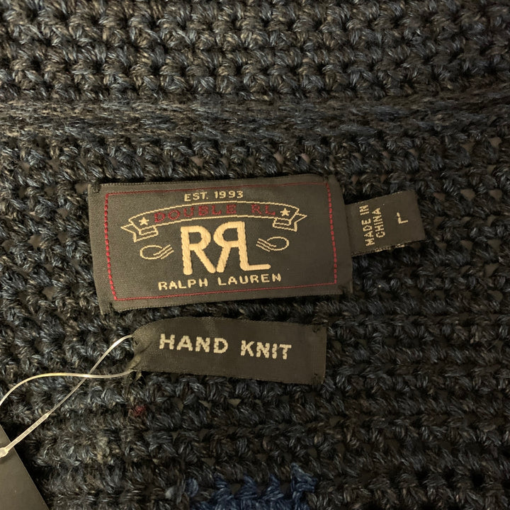 RRL by RALPH LAUREN Size L Navy Knit Cotton Shawl Cardigan