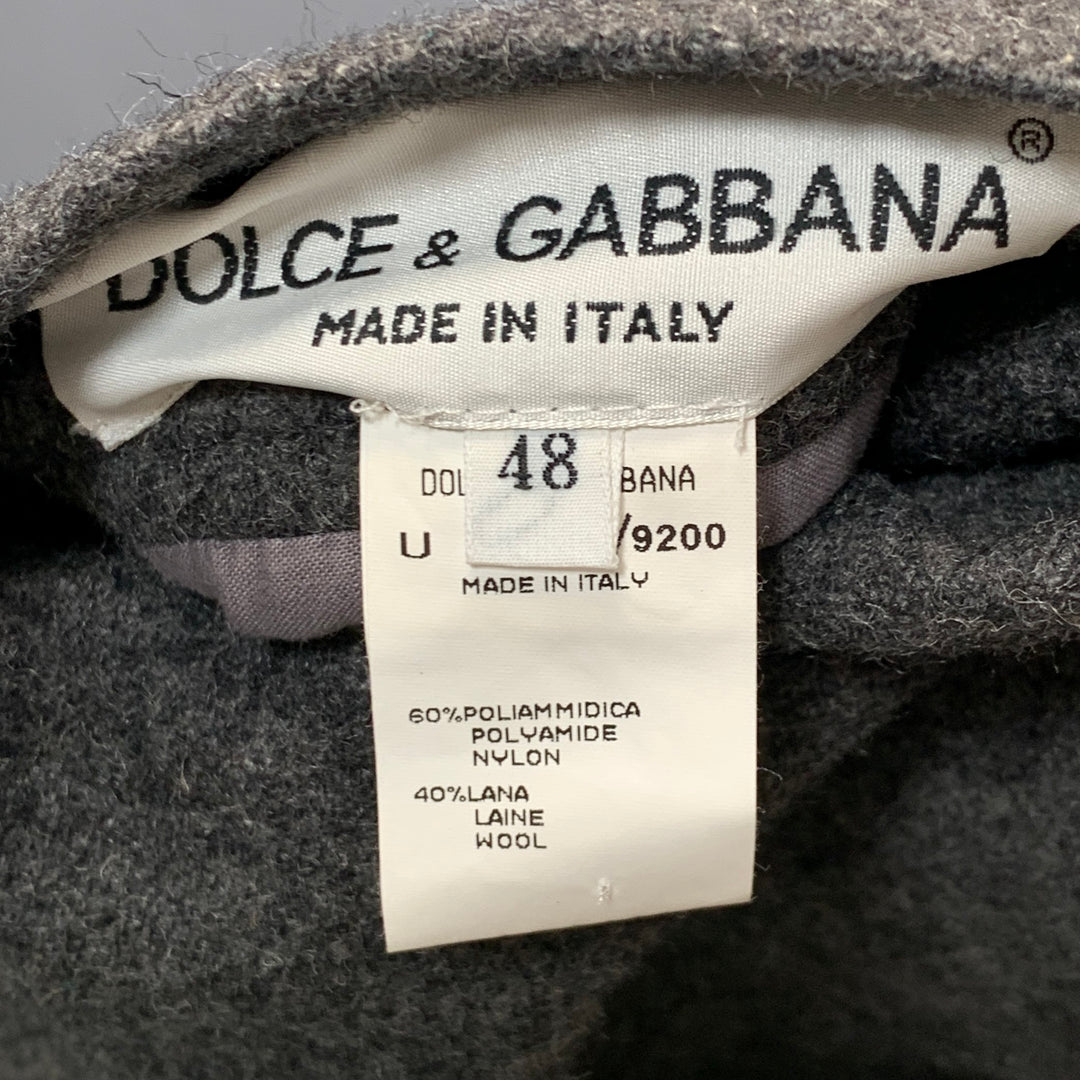 DOLCE & GABBANA Size 38 Grey Black Reversible Buttoned Coat
