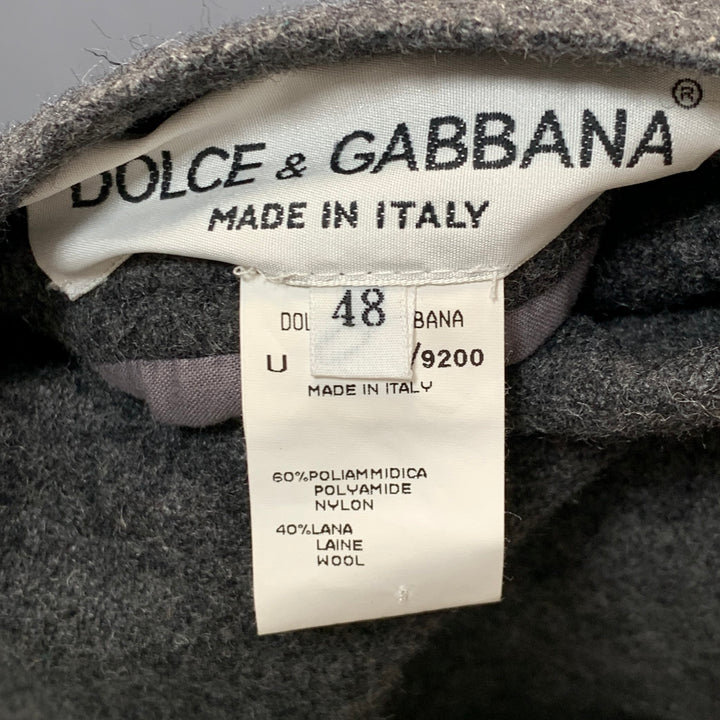 DOLCE & GABBANA Size 38 Grey Black Reversible Buttoned Coat
