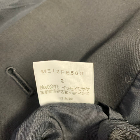 ISSEY MIYAKE Size 40 Black Wool Nehru Collar Vest