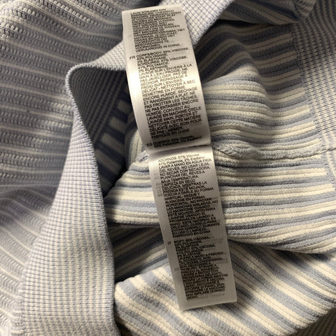 REISS Size XS White Light Blue Knit Viscose Blend Polo Short Sleeve Shirt