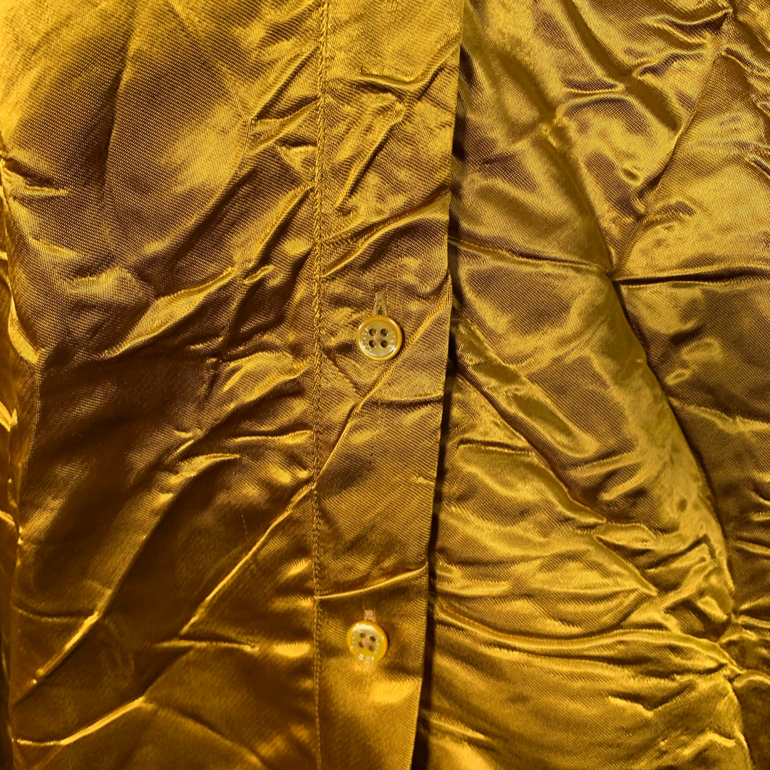 SIES MARJAN Size M Gold Viscose Wrinkled One Pocket Button Up Shirt