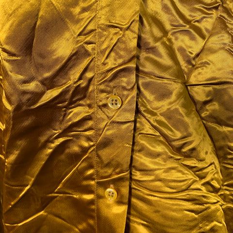 SIES MARJAN Size M Gold Viscose Wrinkled One Pocket Button Up Shirt