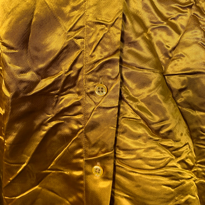 SIES MARJAN Size M Gold Viscose Wrinkled One Pocket Button Up Shirt