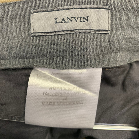 LANVIN Size 32 Tan Twill Cotton Tapered Ankle Zips Casual Pants