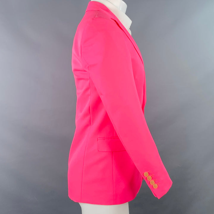 WALTER VAN BEIRENDONCK SS22 Size XS Pink Neon Twill Polyester Sport Coat