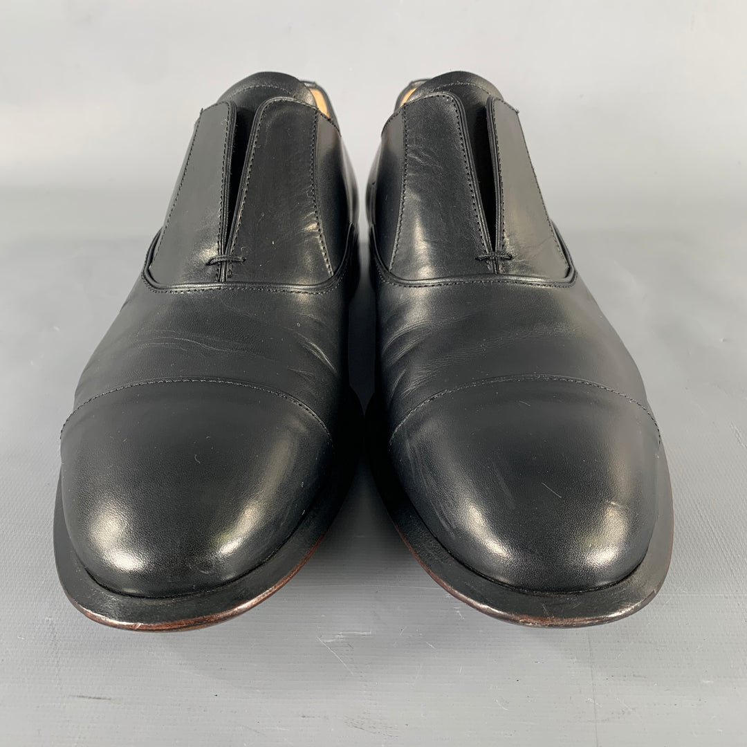 ALEXANDER MCQUEEN Size 9 Black Leather Toe Cap Loafers