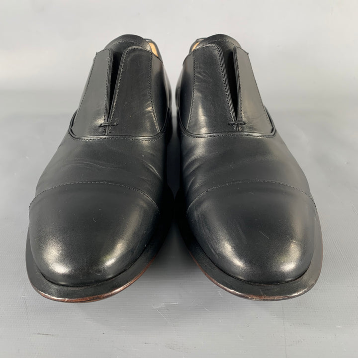 ALEXANDER MCQUEEN Size 9 Black Leather Toe Cap Loafers