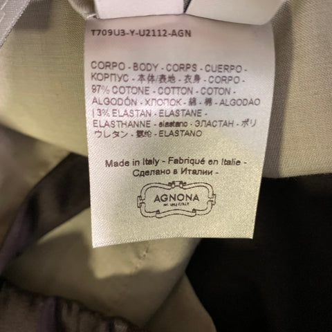AGNONA Size 34 Brown Cotton Elastane Zip Fly Casual Pants