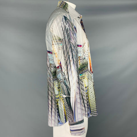 ROBERT GRAHAM Size L Limited Edition Multi Color Print Cotton Long Sleeve Shirt