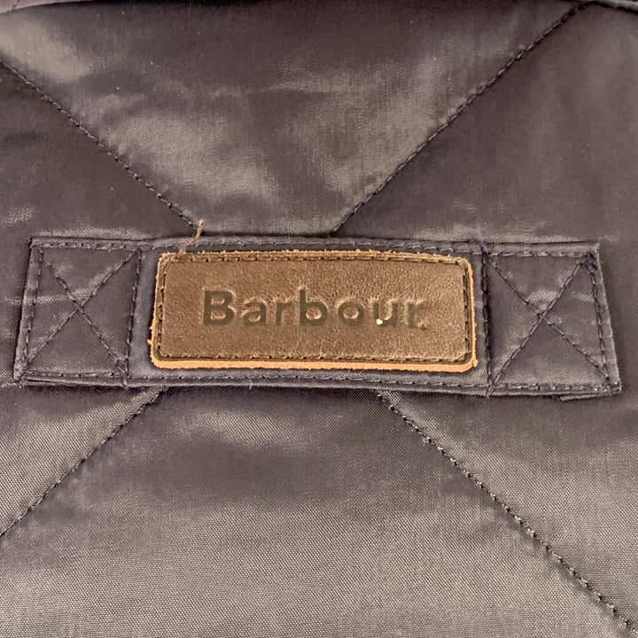 BARBOUR Size XL Finn Navy Quilted Polyamide Zip Up Puffer Vest