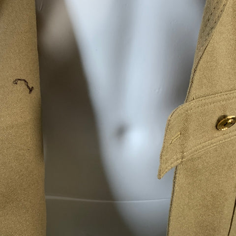 GUCCI Size 4 Tan Gold Wool Cashmere Blend Twill Safari Jacket Blazer
