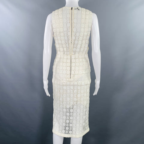 BURBERRY PRORSUM Size 6 White Cream Cotton A-Line Dress