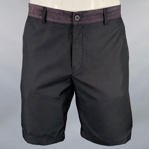 YUSUF KAYI Size L Black Belted Kimono Shorts Suit