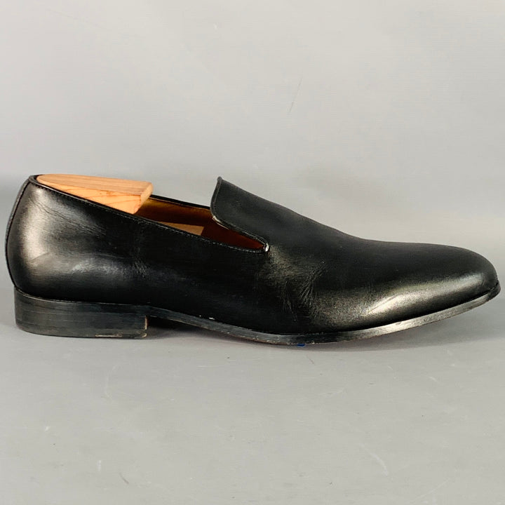 3DM LIFESTYLE Size 11 Venetian Black Calfskin Leather Slip On Loafers