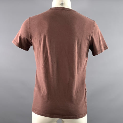 TOM FORD Size M Burgundy Solid Cotton Blend Crew Neck T-shirt