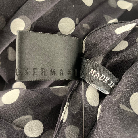 HAIDER ACKERMANN Black White Polka Dot Silk Scarves