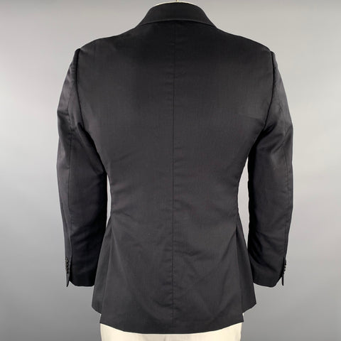 EMPORIO ARMANI Size 42 Black Pinstripe Wool Notch Lapel Sport Coat