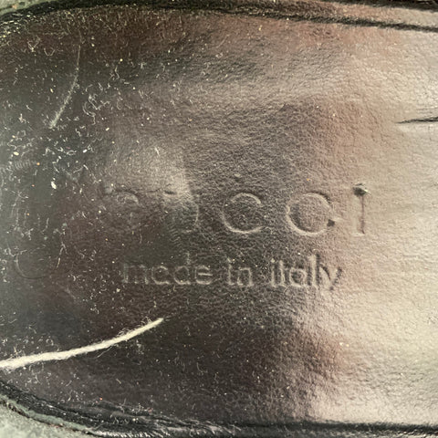 GUCCI Size 11.5 Black Patent Leather Tassel Loafers