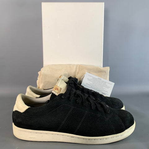 VISVIM Size 9.5 Black Textured Suede Lace Up Sneakers