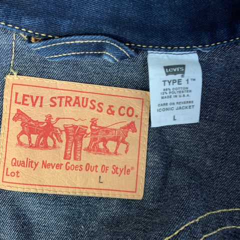 LEVI'S Size L Navy Heather Cotton polyester Dagger Jacket