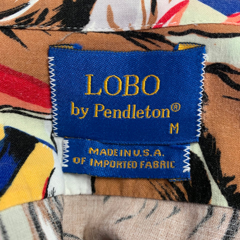 PENDLETON Size M Multi Color Equestrian 2 Pockets Camp Shirt