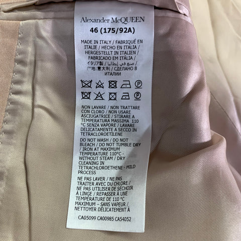 ALEXANDER MCQUEEN SS21 Size 36 Pink Black X-Ray Viscose Notch Lapel Sport Coat