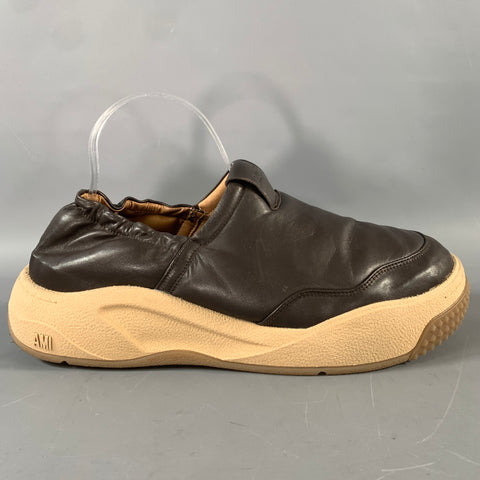AMI FW2022 Size 10 Brown Tan Leather Slip On Loafers