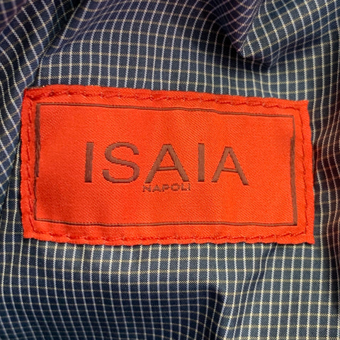 ISAIA SS13 Size M Black Blue White Reversible Zip Up Lambskin Leather Jacket