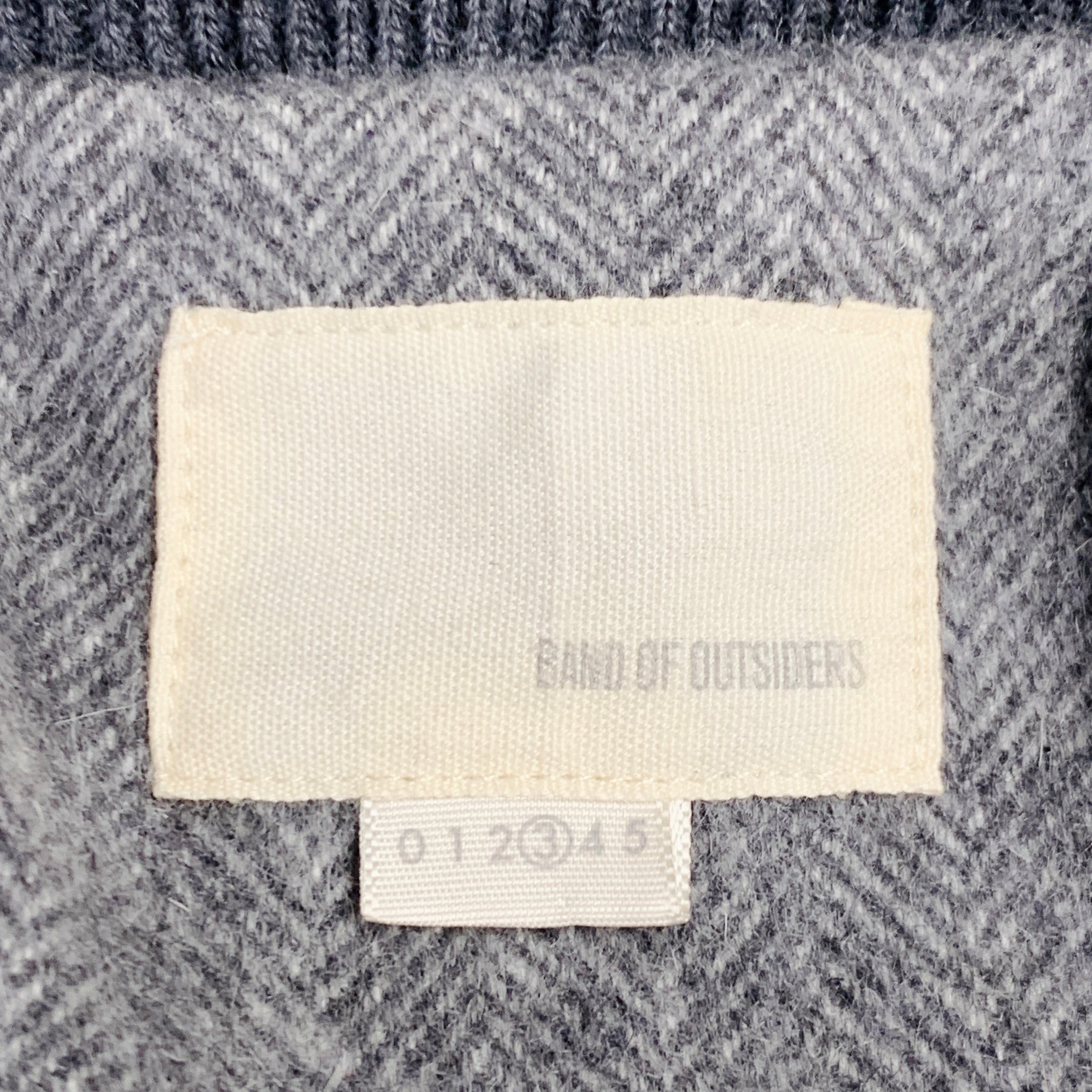 BAND OF OUTSIDERS Size L Grey Virgin Wool Mohair Herringbone