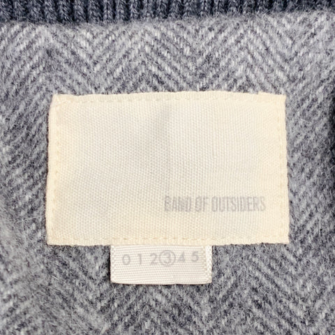BAND OF OUTSIDERS Size L Grey Virgin Wool Mohair Herringbone Bomber Jacket