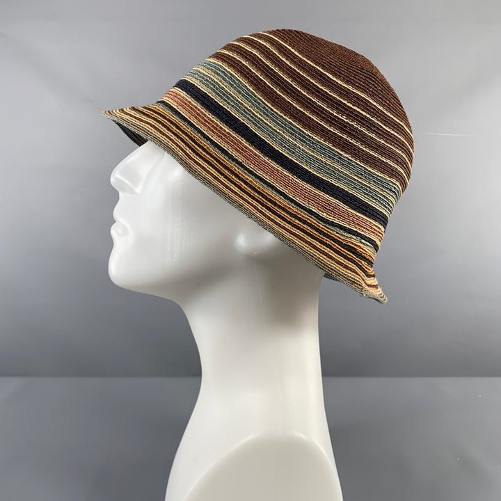 PAUL SMITH Size L Brown Beige Woven Hemp Hats