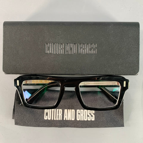 CUTLER AND GROSS Black Silver Acetate Frames Eyewear