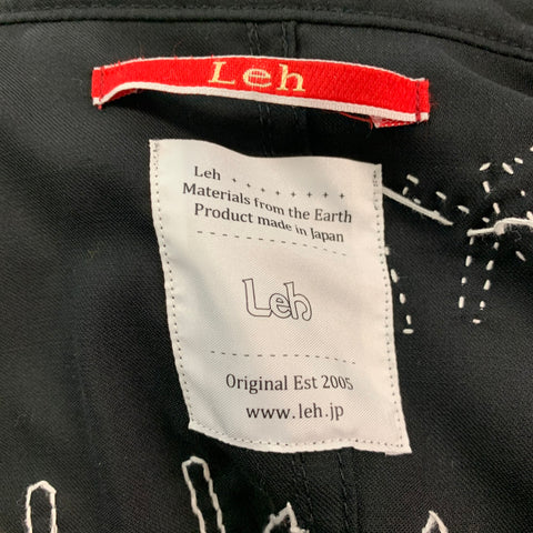 LEH Size M Black White Embroidery Shirt Jacket