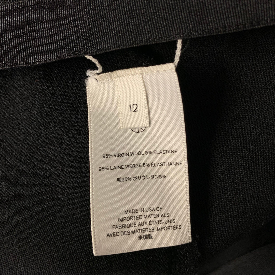 THE ROW Size 12 Black Wool Elastane Side Zipper Casual Pants