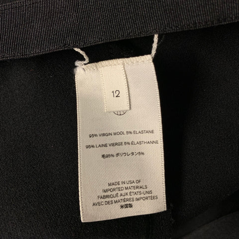 THE ROW Size 12 Black Wool Elastane Side Zipper Casual Pants