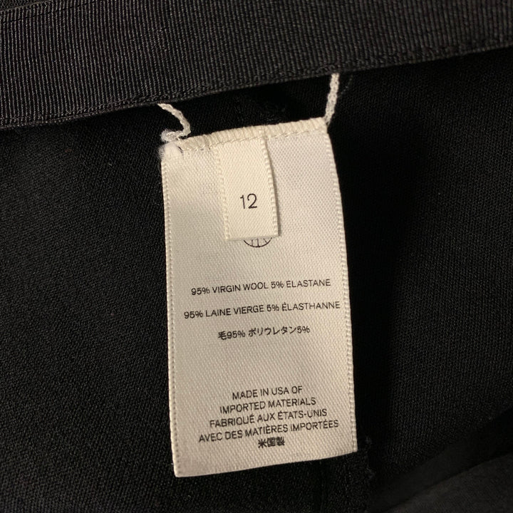 THE ROW Size 12 Black Wool Elastane Side Zipper Casual Pants