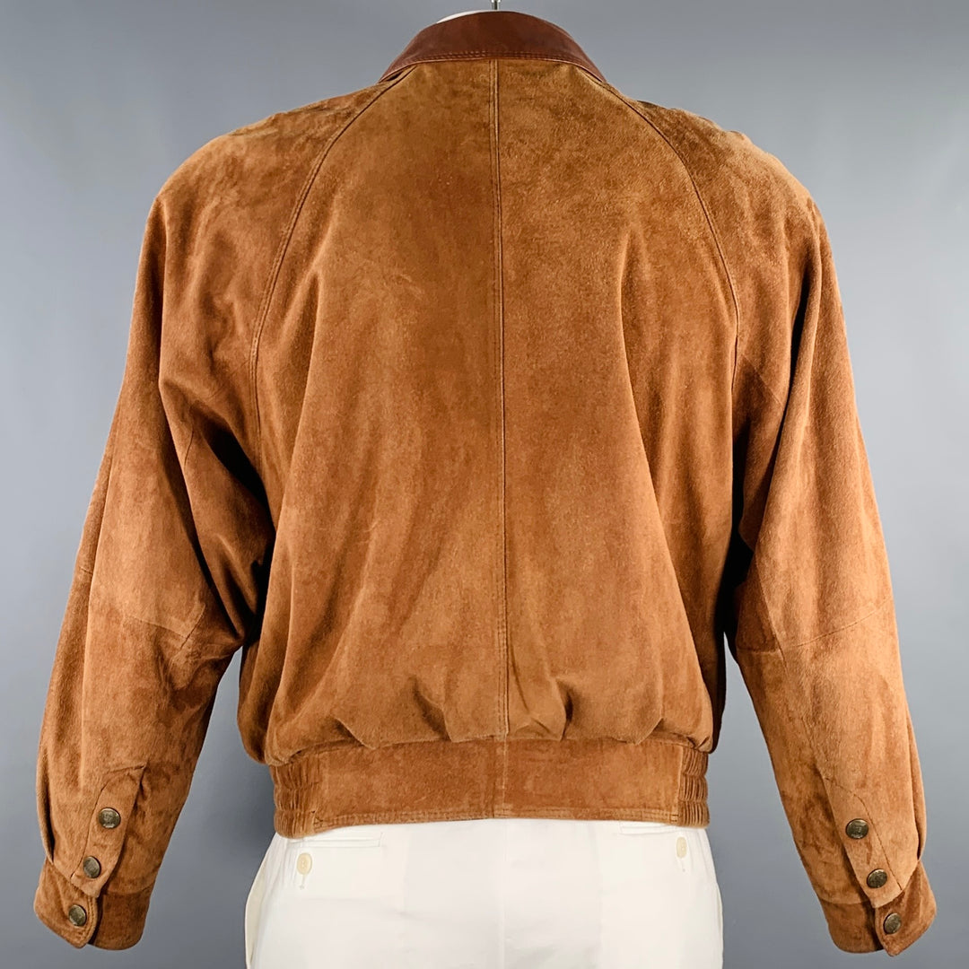 WATER FREE FRIITLIA Size L Camel Suede Bomber Jacket