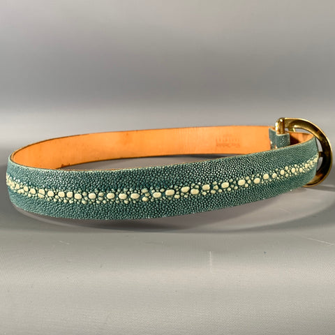 VAN AMBURG Size 30 Mint Cream Skingray Leather Belt