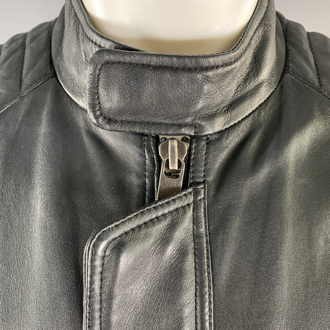 SCOTCH AND SODA Size M Black Leather Moto Racer Jacket