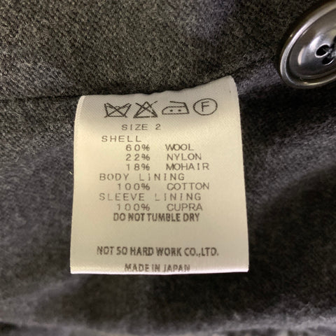 TS (S) Size S Grey Plaid Wool Blend Peak Lapel Sport Coat