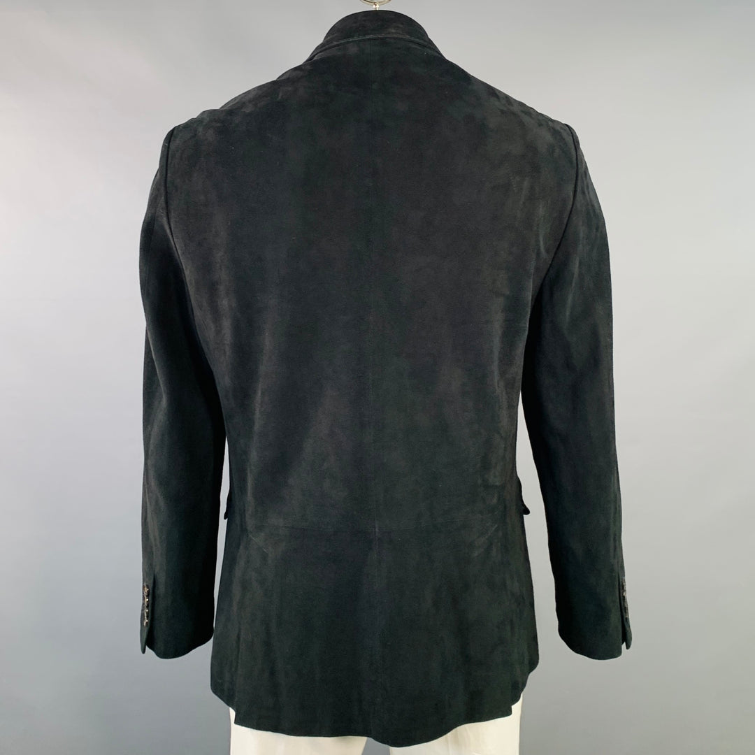 POLO by RALPH LAUREN Size L Black Suede Shirt Jacket