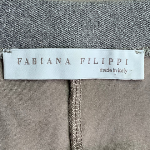 FABIANA FILIPPI Size S Grey Silk Blend Contrast Trim Tank Casual Top
