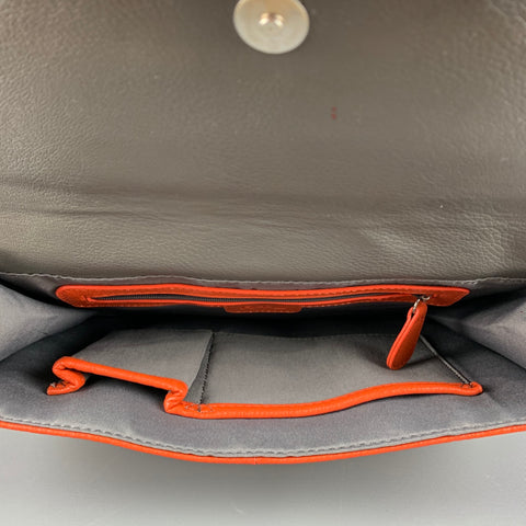 R+J Grey Orange Color Block Clutch Handbag