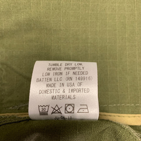 BATTENWEAR Size L -Beach Breaker- Green Cotton Parka Jacket