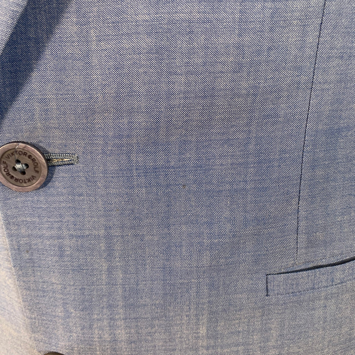 VIKTOR & ROLF Size 42 Blue Virgin Wool Peak Lapel Sport Coat