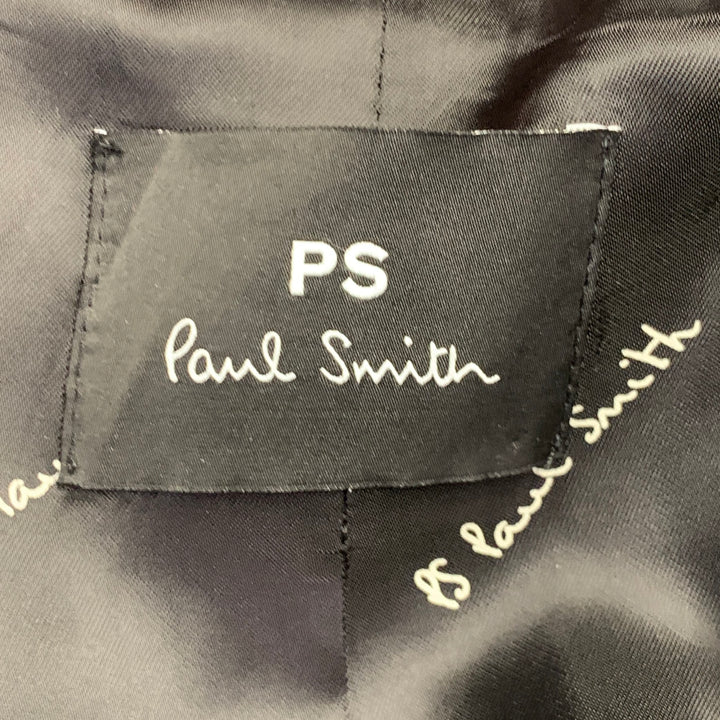 PAUL SMITH Size M Black Blue Orange Window Pane Double Breasted Jacket Blazer