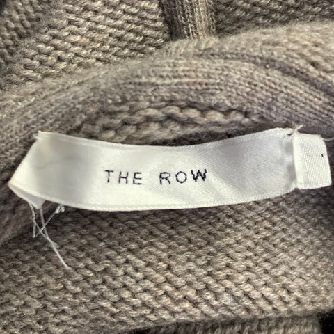THE ROW Size M/L Ieva Heather Beige Cashmere Knit Hooded Maxi Dress