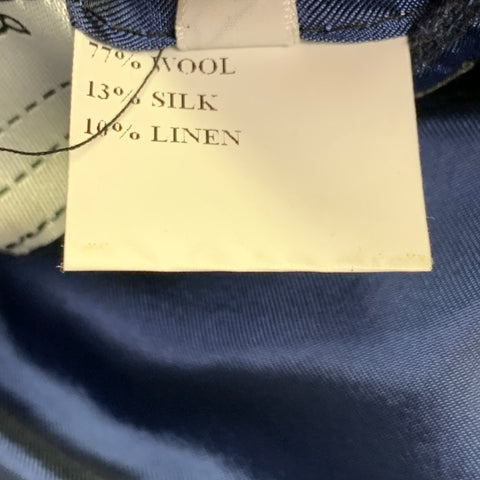Veste de sport SARTORIO taille 44 en laine, soie et lin à carreaux bleu et noir